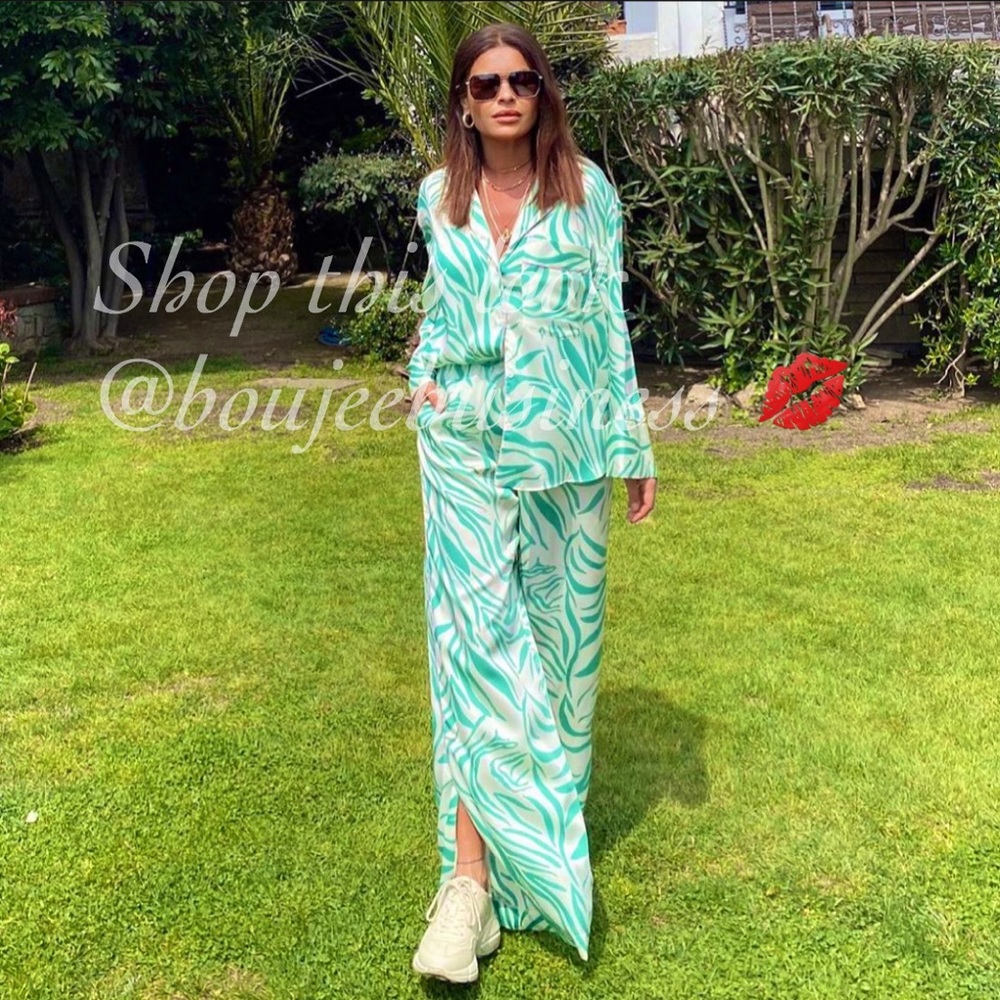 ZARA BNWT Pajama Style Lounge Wear 2pc Coord Set - Picture 10 of 14